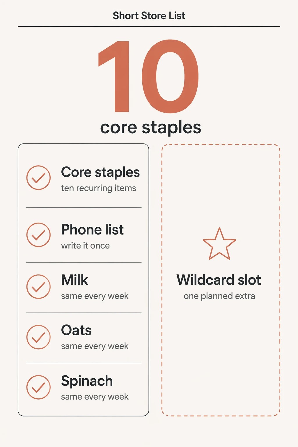 Keep a Short, Trusted Shopping List